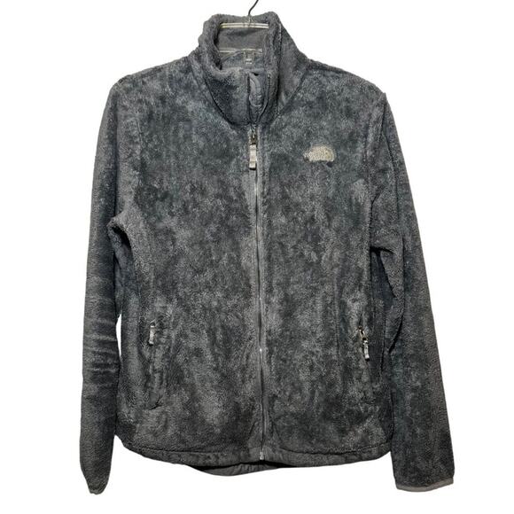 The North Face Women's Gray Osito Fleece Jacket M Soft Warm Full-Zip Pockets Lig - Picture 1 of 7